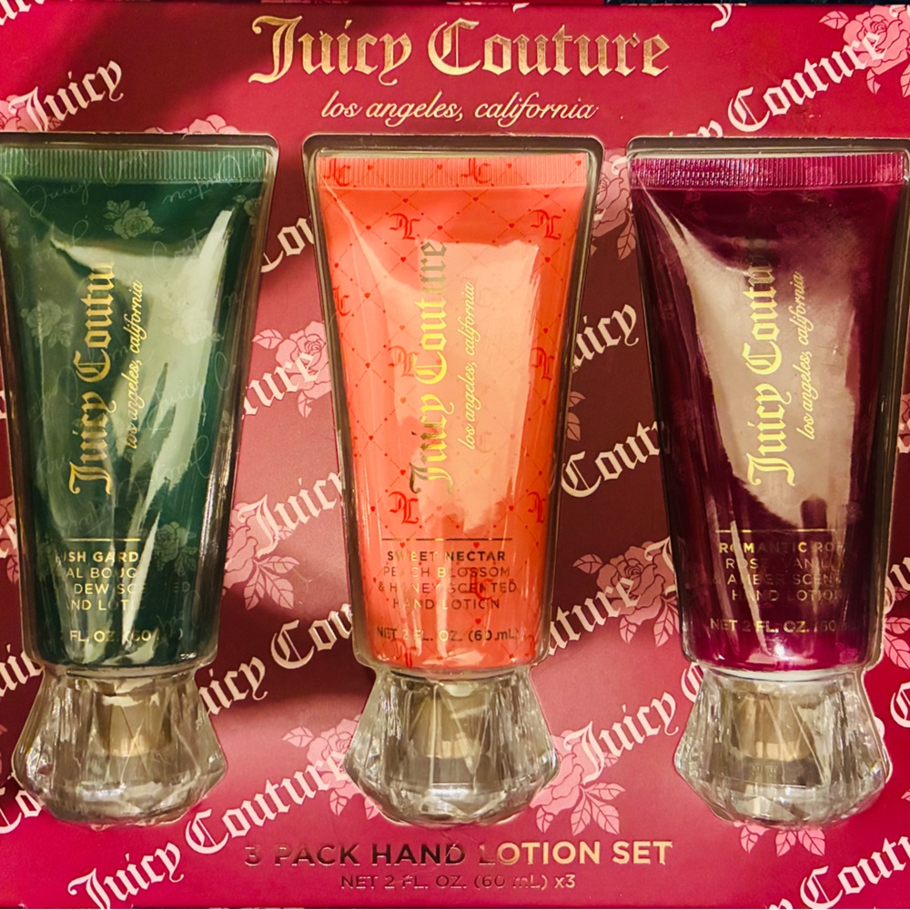 Juicy Couture Hand Lotion Trio - Teal, Coral, Magenta